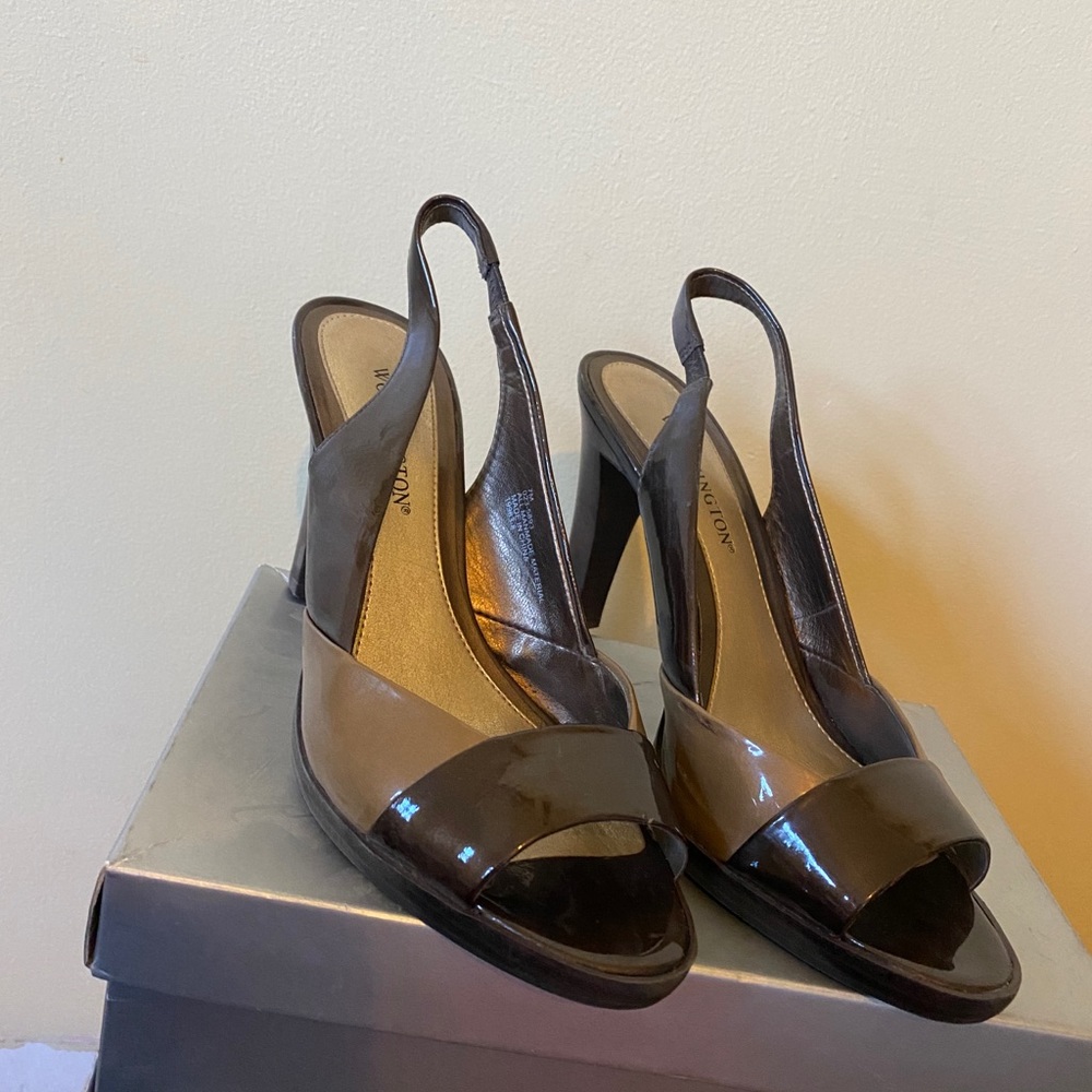 Brown & beige heels. Worn once. Size 7.5